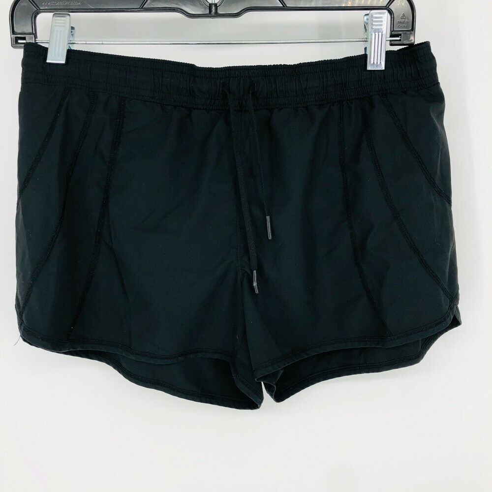 Athleta Women's XS Black Zip Pocket Running Shorts With Built in Briefs Active